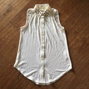Rewind shirt jersey Top studded collar sz XS